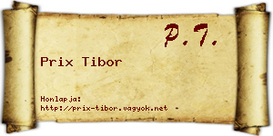 Prix Tibor névjegykártya
